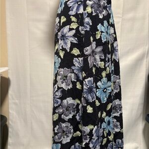 Sag Harbor Maxi Skirt - Black, Blue, Green Floral